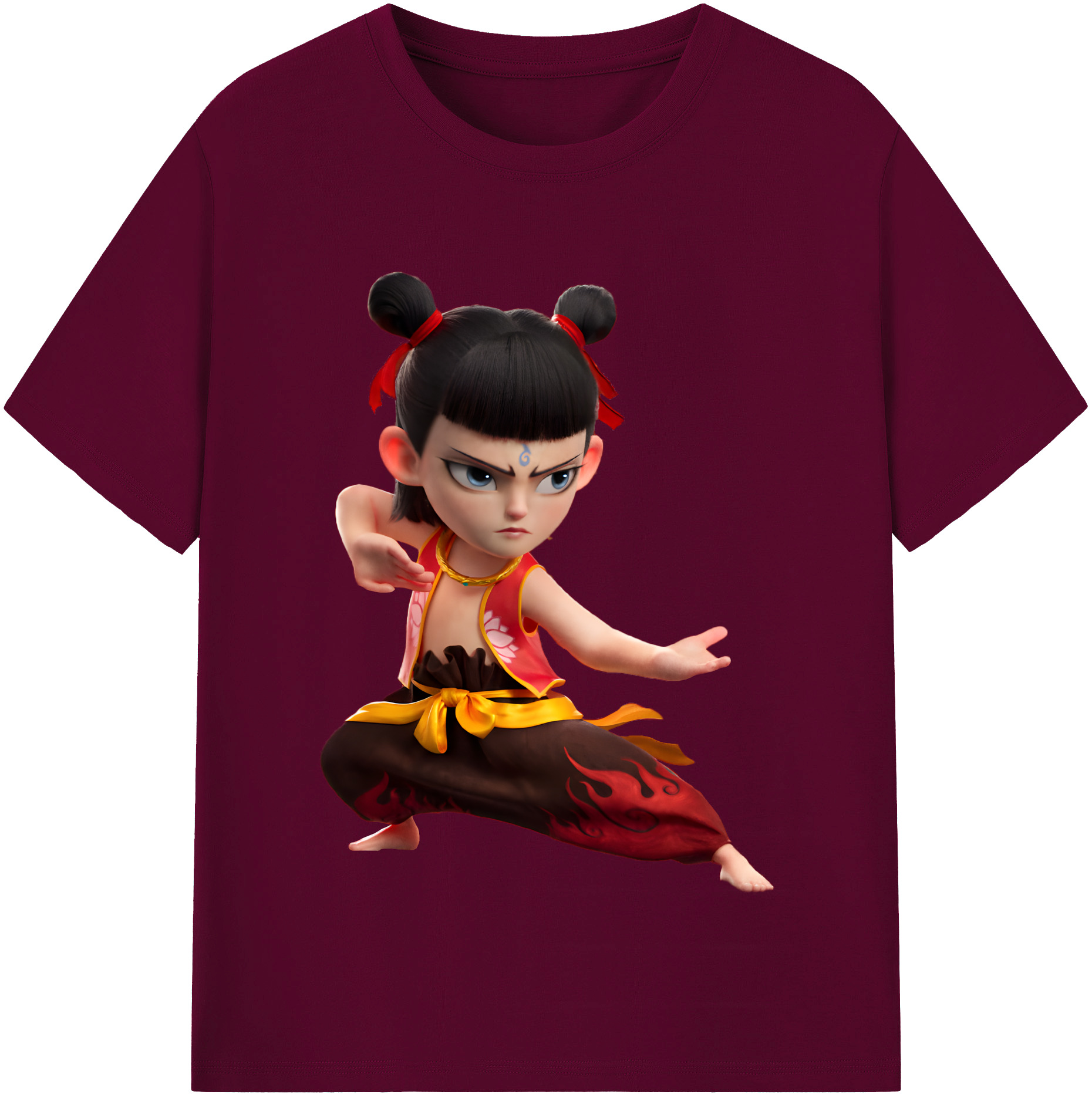 （画像用） Ne Zha 2 ナタ 魔童の大暴れ レディースカジュアルプリントTシャツ（綿100％）